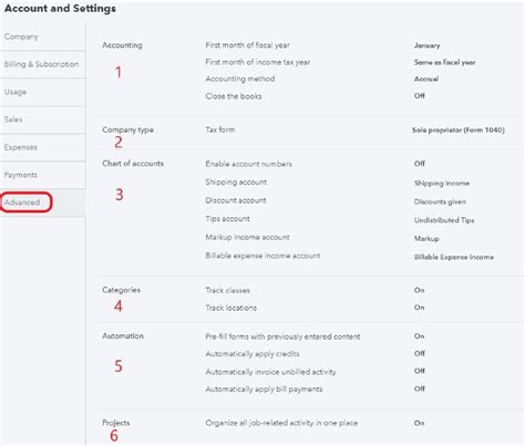 How To Set Up Advanced Settings In Quickbooks Online