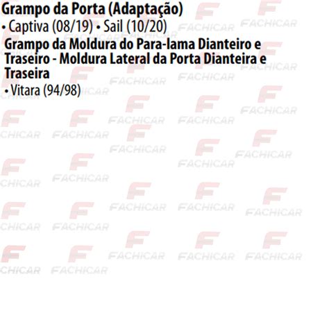 Grampo Forro Porta Moldura Paralama Captiva Fachicar Auto Shopping