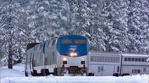 AMTRAK California Zephyr Proceeds Slowly After A Winter Storm Has