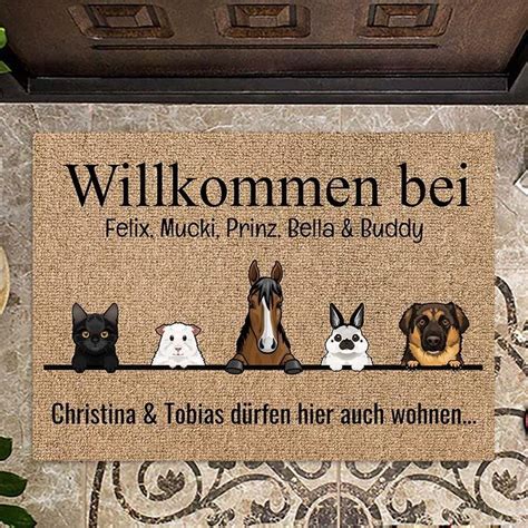 Petprinted Personalisierte Haustier Fu Matte Mit Hund Katze Hase Und