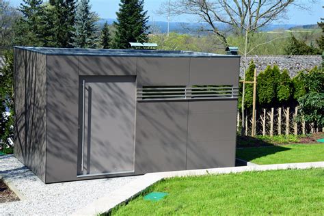 Cube Design Gartenhaus Mit Gro En Trespa Paneelen In Amberg Gardomo