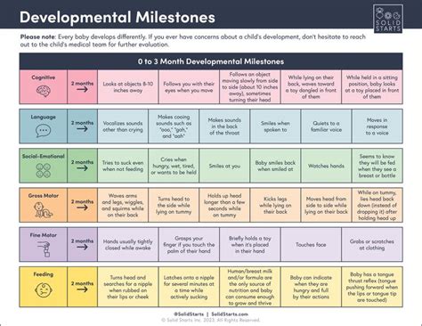 Developmental Milestones Chart for Babies