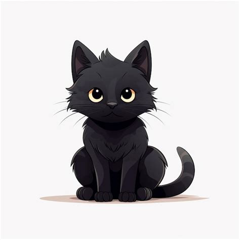 Clipart De Gato Negro Aislado En Un Fondo Transparente Vector Premium