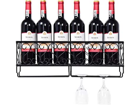 Costway Casier Vin Mural Support De Rangement Porte Bouteilles