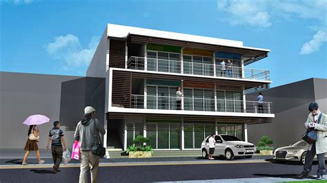 Modern 3 Storey Commercial Building Design
