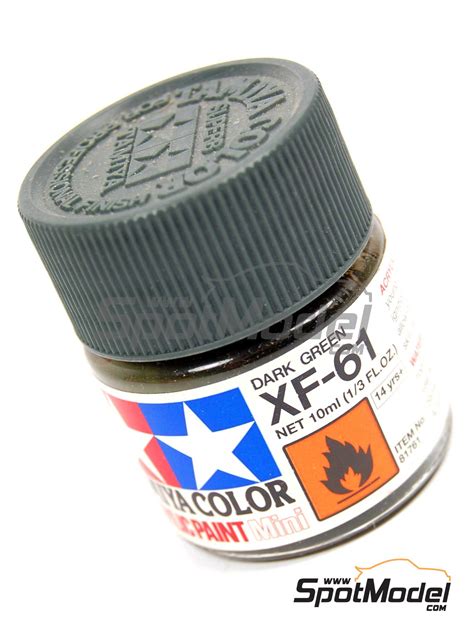 Tamiya 81761 Acrylic Paint Dark Green Xf 61 1 X 10ml Ref Xf 61