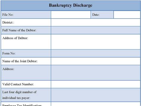 Bankruptcy Discharge Form | Editable PDF Forms