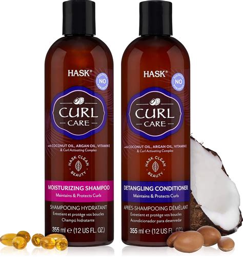 Hask Curl Care Shampoo And Conditioner Set For All Curly Hair Types Vegan Cruelty Free Color