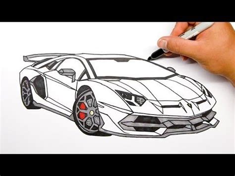How to draw a car - Lamborghini Aventador SVJ - Step by step #1 | Lambo ...