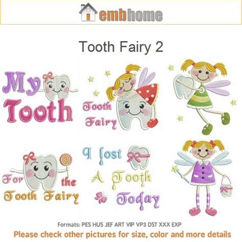 Tooth Fairy Lovely Girl Machine Embroidery Designs Pack Etsy