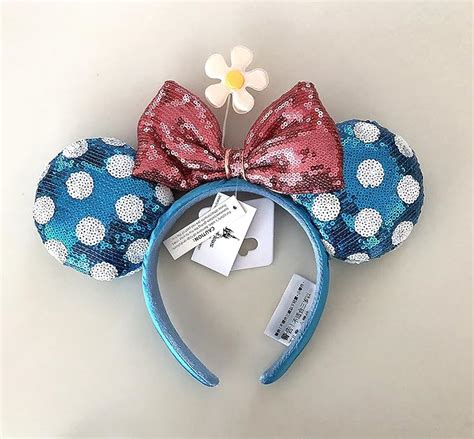 Disney Parks Minnie Mouse Bow Flower Polka Dot Sequin Ears Headband Toys And Games