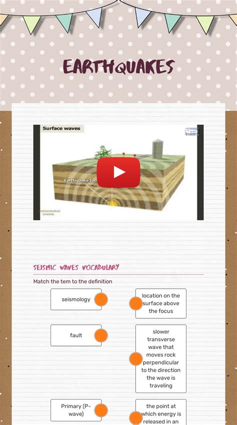 Earthquakes And Seismic Waves Worksheet