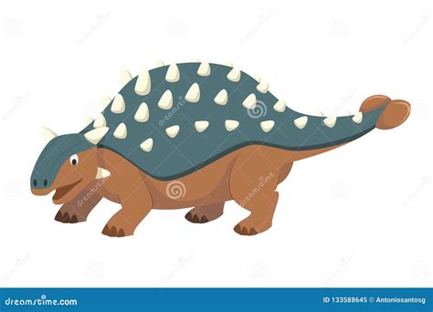 Ankylosaurus Vector Illustration in Cartoon Style for Kids. Stock ...