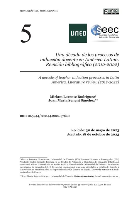 PDF Una década de los procesos de inducción docente en América Latina