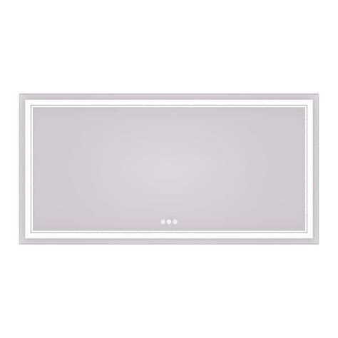 KeonJinn 72 In W X 36 In H Rectangular Frameless LED Light Anti Fog