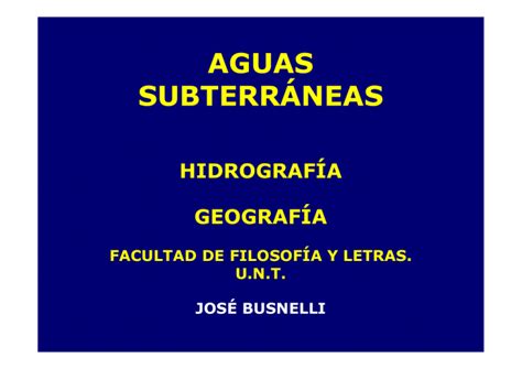 Aguas SubterrÁneas