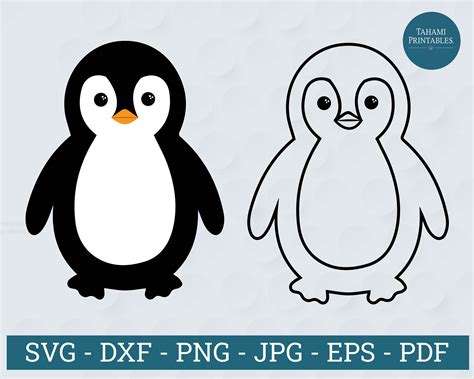 Penguin Svg Penguin Svg Baby Penguin Clipart Penguin Outline Svg