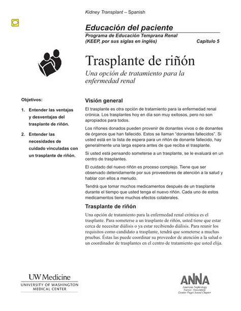 PDF Programa de Educación Temprana Renal KEEP por sus siglas