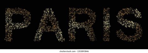 Paris Vector Calligraphic Illustration Gold Style Stock Vector Royalty