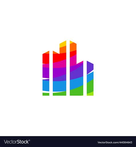 Colorful city logo design creative city logo Vector Image