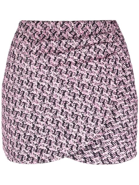 Alessandra Rich Tweed Wrap Miniskirt Editorialist