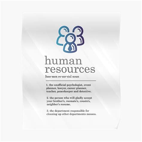 Funny Human Resources Definition HR Sign Premium Matte Vertical Poster