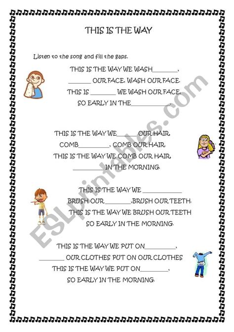 This is the way-song - ESL worksheet by sarasantos