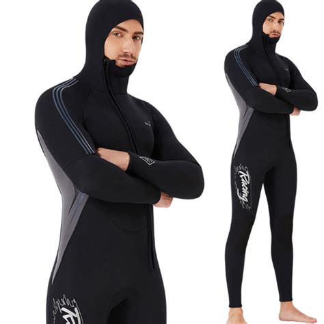 Dive Sail Mens Mm Front Zip Hooded Full Wetsuit