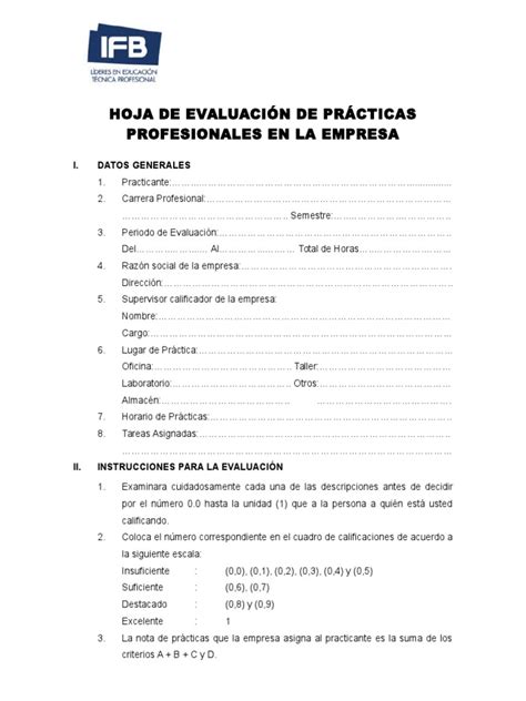 Pdf Hoja De Evaluacion En Las Pr Cticas Dokumen Tips