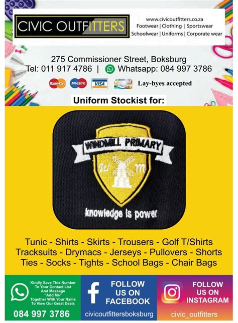 List Of School Uniforms We Supply - Civic Outfitters