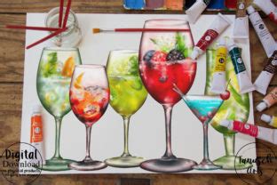 Watercolor Cocktail Clipart Part Graphic By Tanuscharts Creative