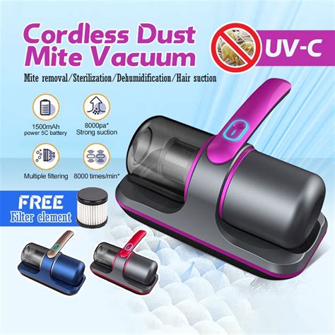 8000PA Cordless Dust Mite Remover Vacuum Handheld Wireless Dust Mite