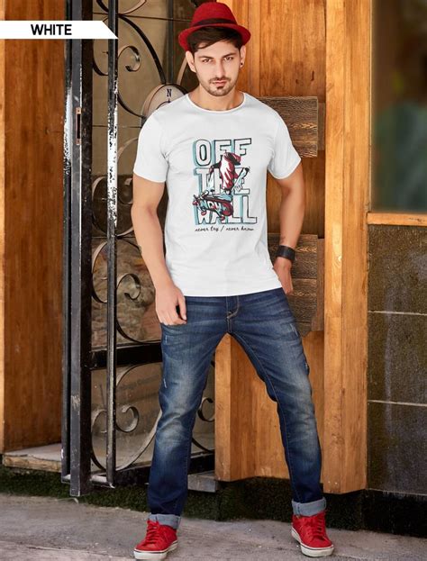 Half Sleeve Printed White The 149 Store Mens Cotton T Shirt Neck Type