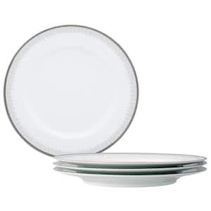 Noritake Linen Road 10 5 In White Porcelain Dinner Plates Set Of 4