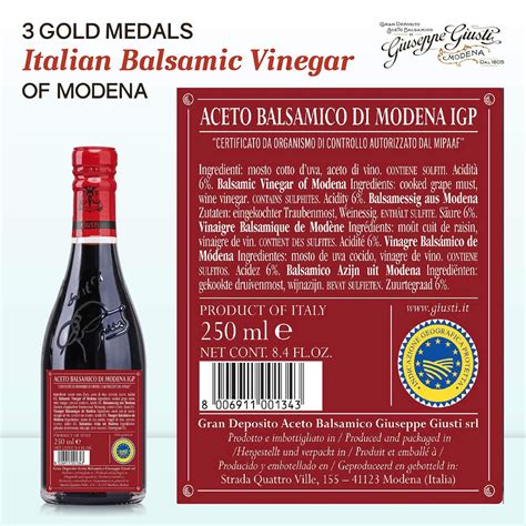 Giusti Denso Goldmedaillen J Hrig Aceto Balsamico Di Modena Igp