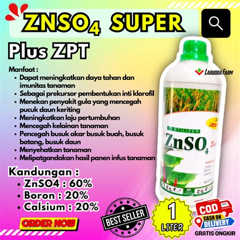 Jual Pupuk Cair Padi Znso Untuk Padi Liter Pupuk Mikro Znso Super