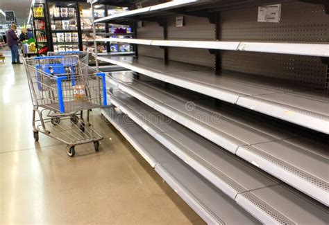 Empty Shelves at a Supermarket Due To Stockpiling during the ...