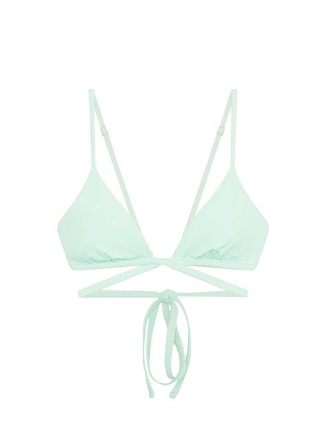 Buy Simkhai Harlen Strappy Triangle Bikini Top Seafoam At Off