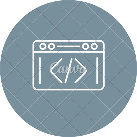 Development Line Circle Background Icon Canva