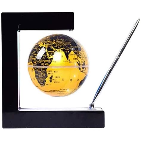 Globe Terrestre Magnetique Levitation Avec Lumi Res Led Jaune Globe