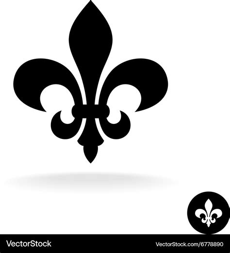 Fleur de lis simple elegant black silhouette logo Vector Image