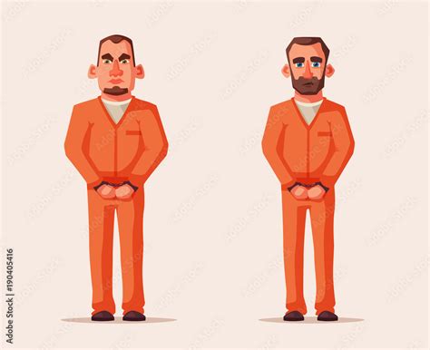 Prisoners in prison. Character design. Cartoon illustration Stock ...