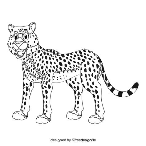 Cartoon leopard black and white clipart free download