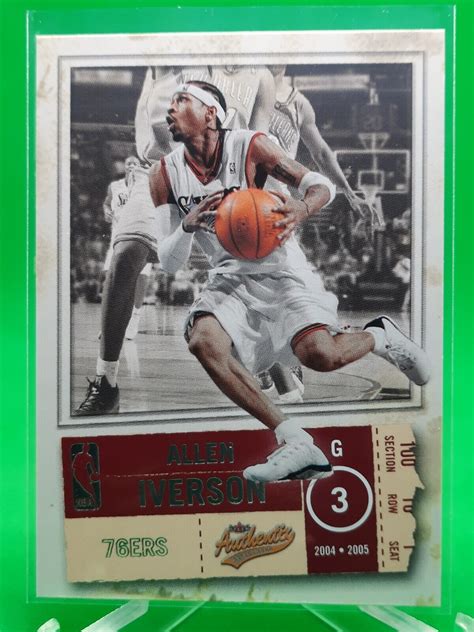 Allen Iverson Fleer Authentix Philadelphia Ers Nba