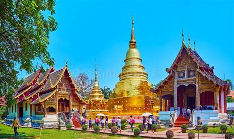 The Shrines and Chedi of Wat Phra Singh, Chiang Mai, Thailand Editorial Stock Image - Image of ...