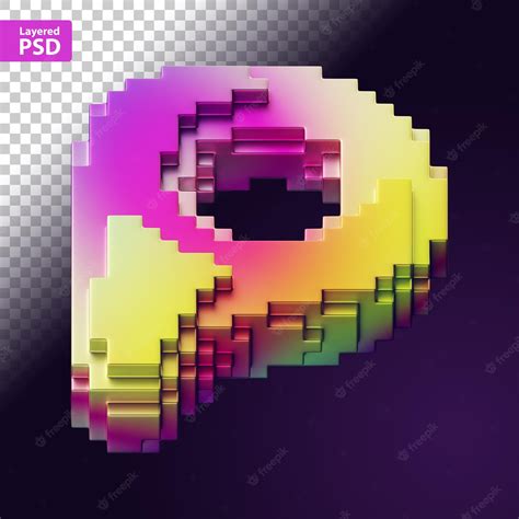 Premium Psd 3d Letter Made Of Colorful Pixels