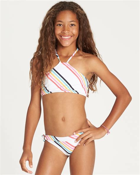 Girls Seeing Rainbows High Neck Bikini Set N Sw Bip Billabong