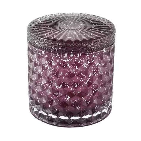 Elegant Custom Design Glass Candle Jar With Lid Woven Basket For Wedding