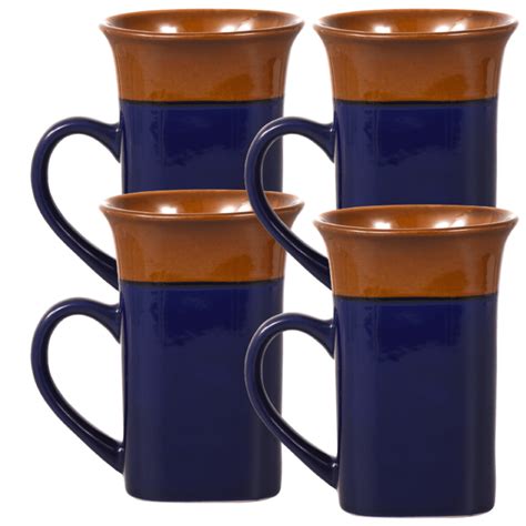 stoneware coffee mug dinnerware cup blue brown kitchen mug  oz  pack walmartcom