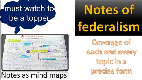 Notes As Mind Maps Of Federalism Youtube